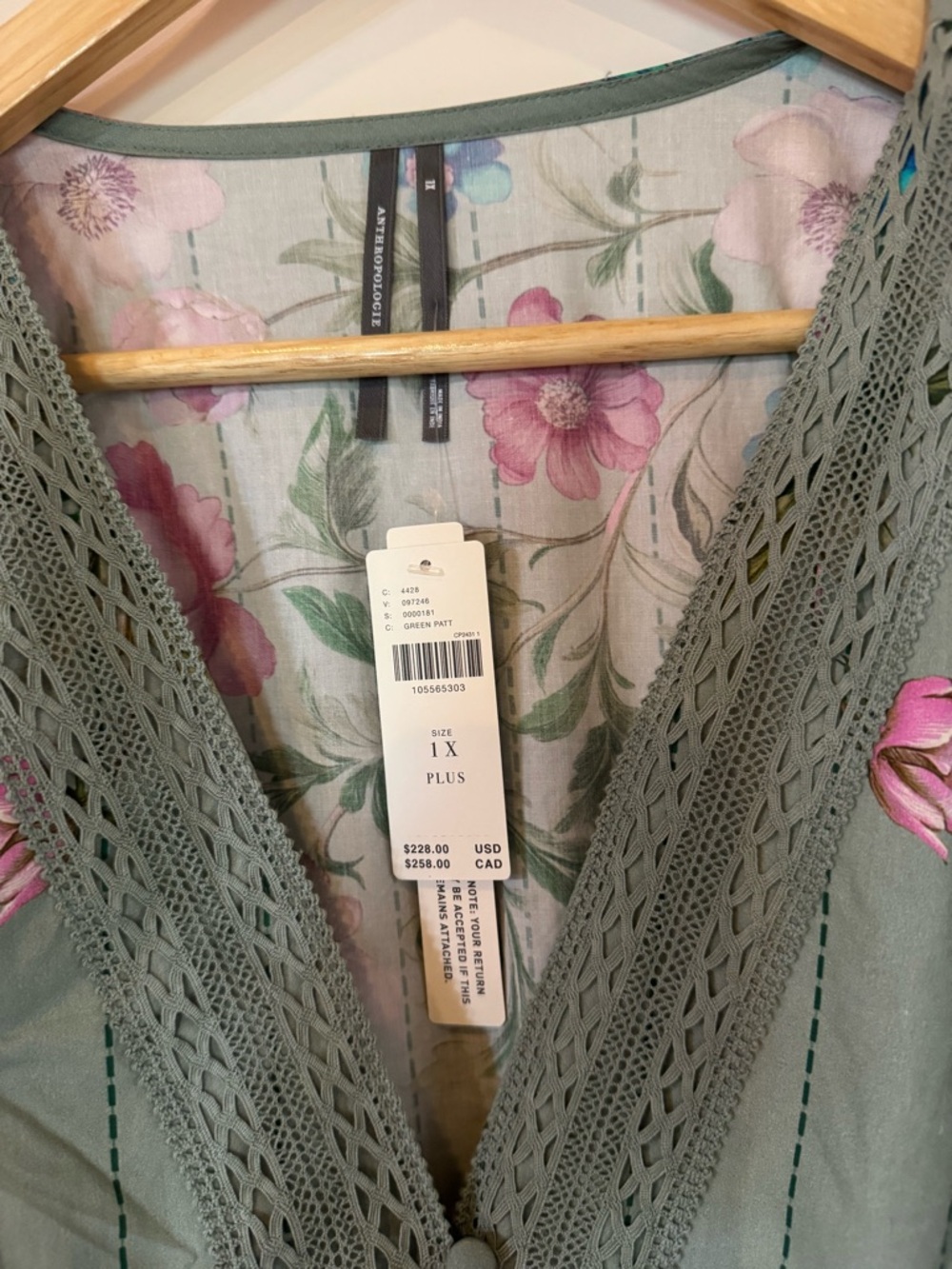 Anthropologie Floral Button Front Midi dress - Picture 5 of 6